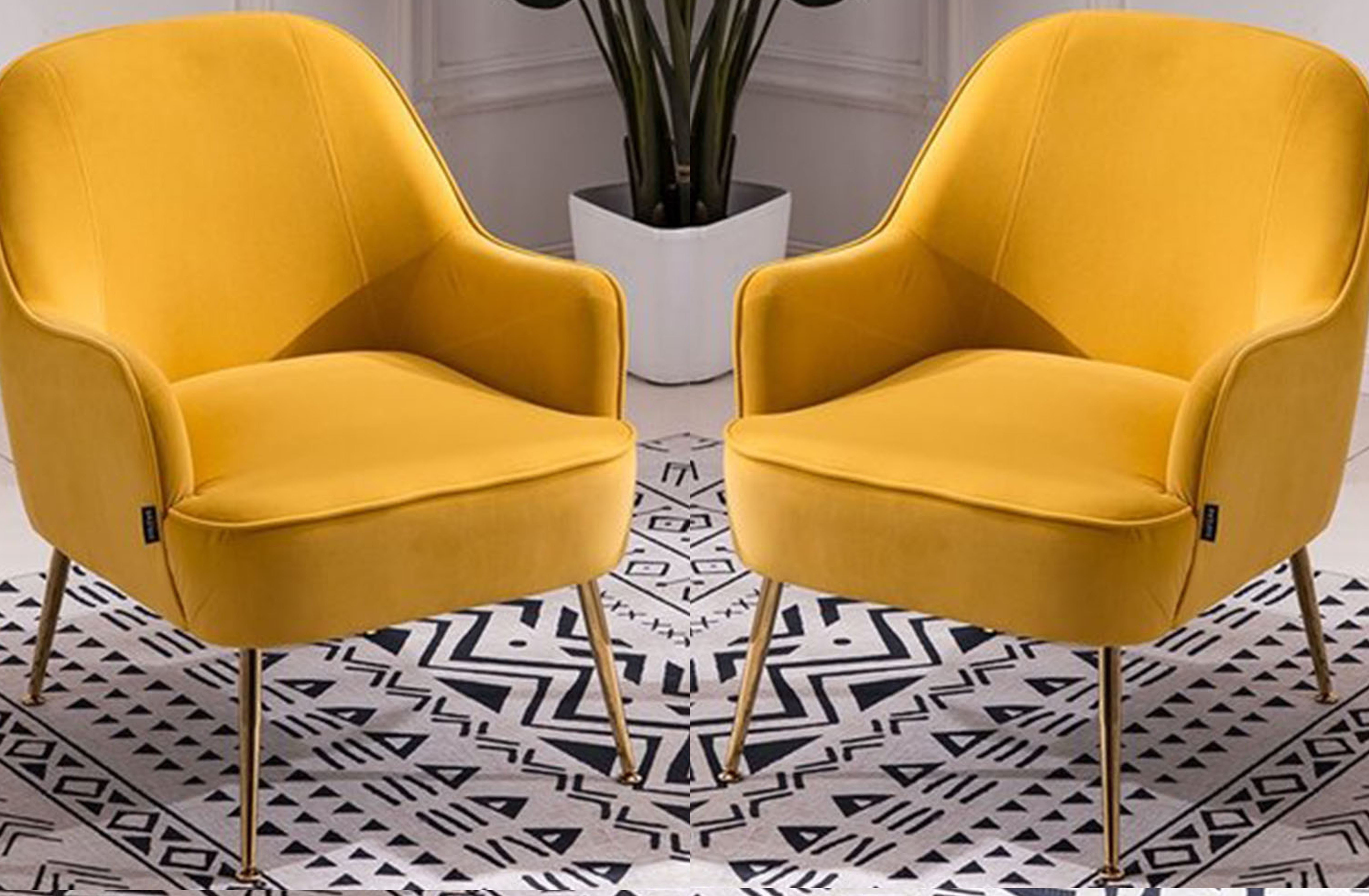 Ciya yellow living room chair (pack of 2)