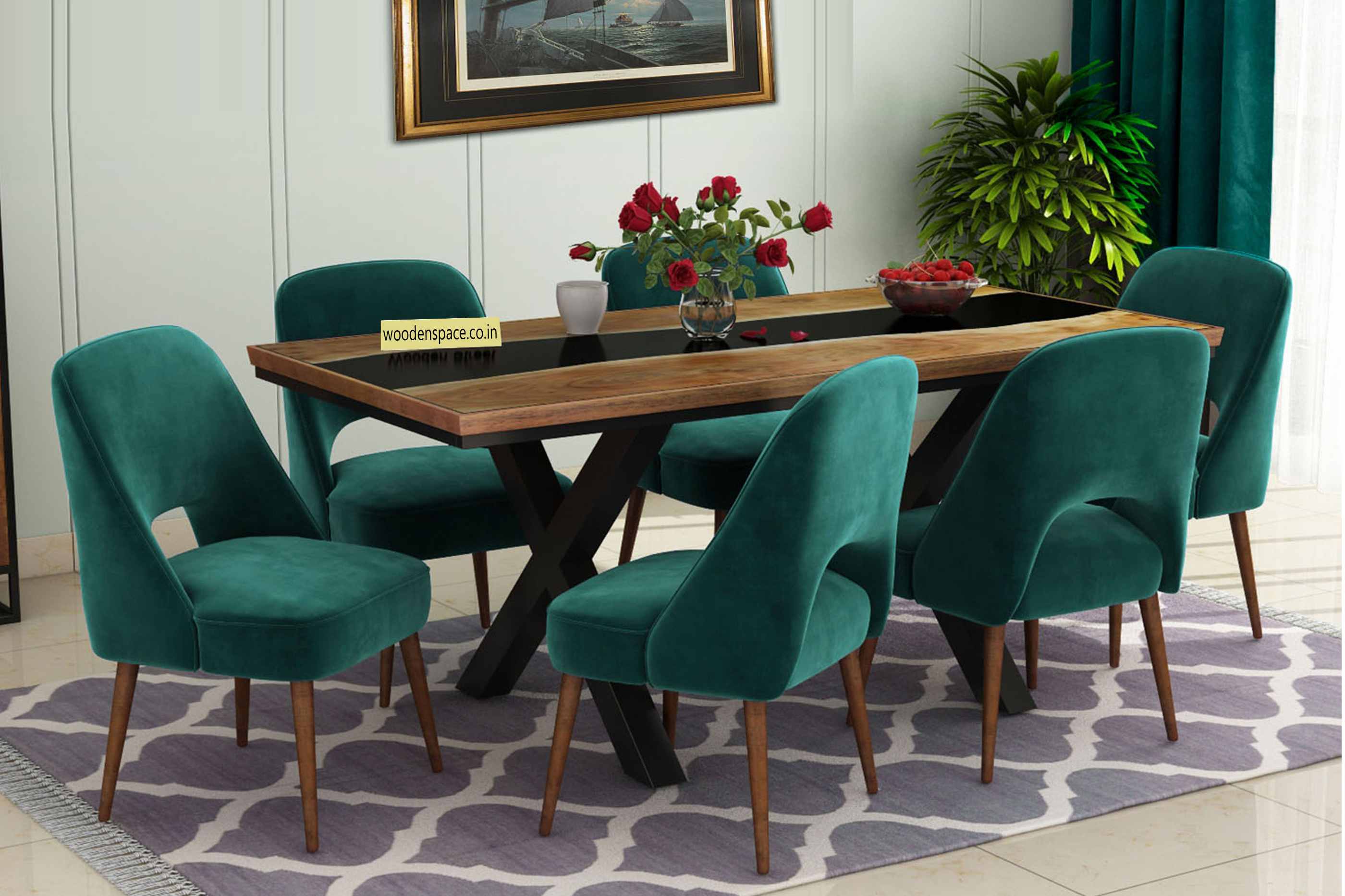 Diamond dining table set with 6 chairs