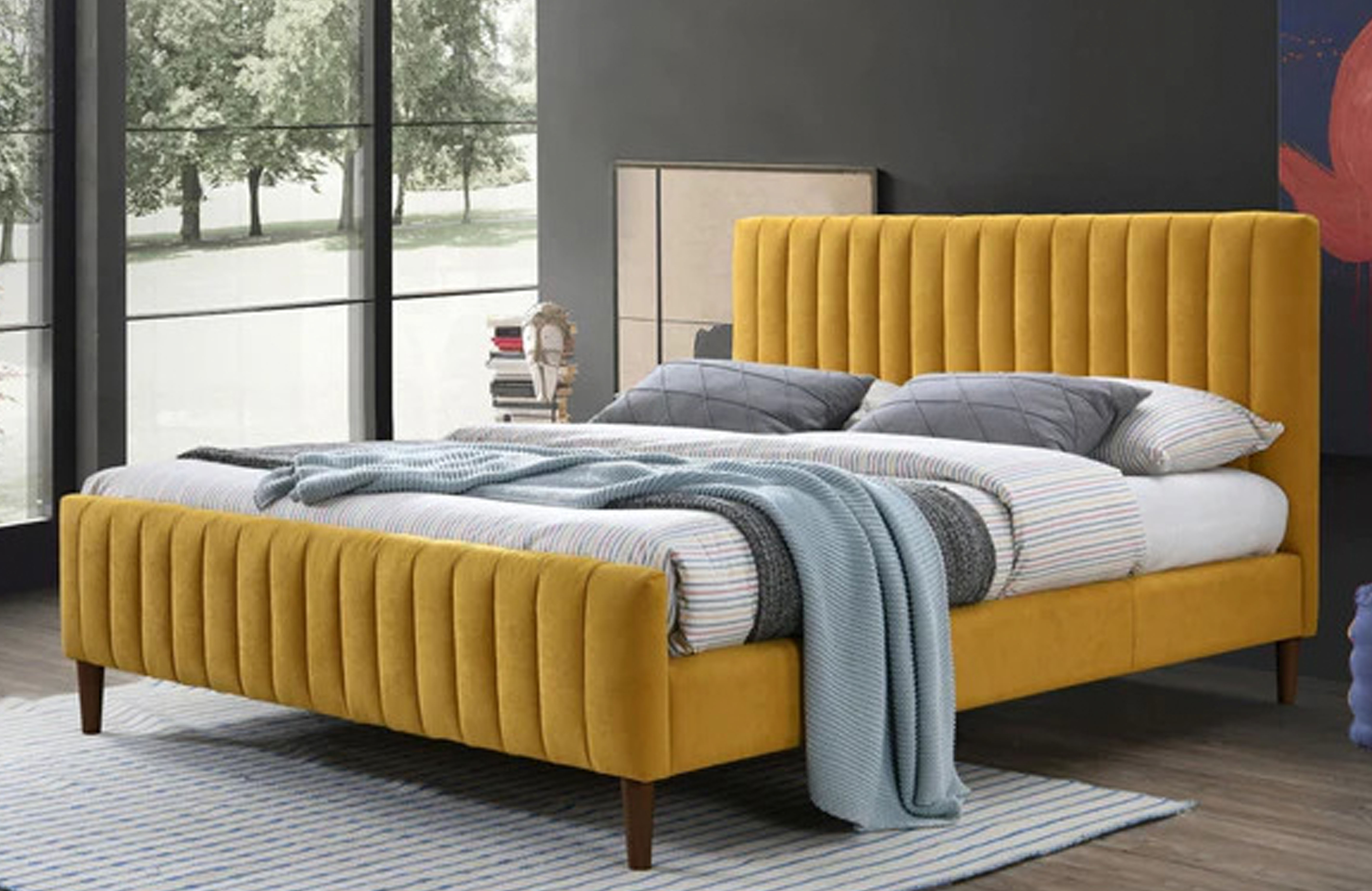 Lona yellow king size bed