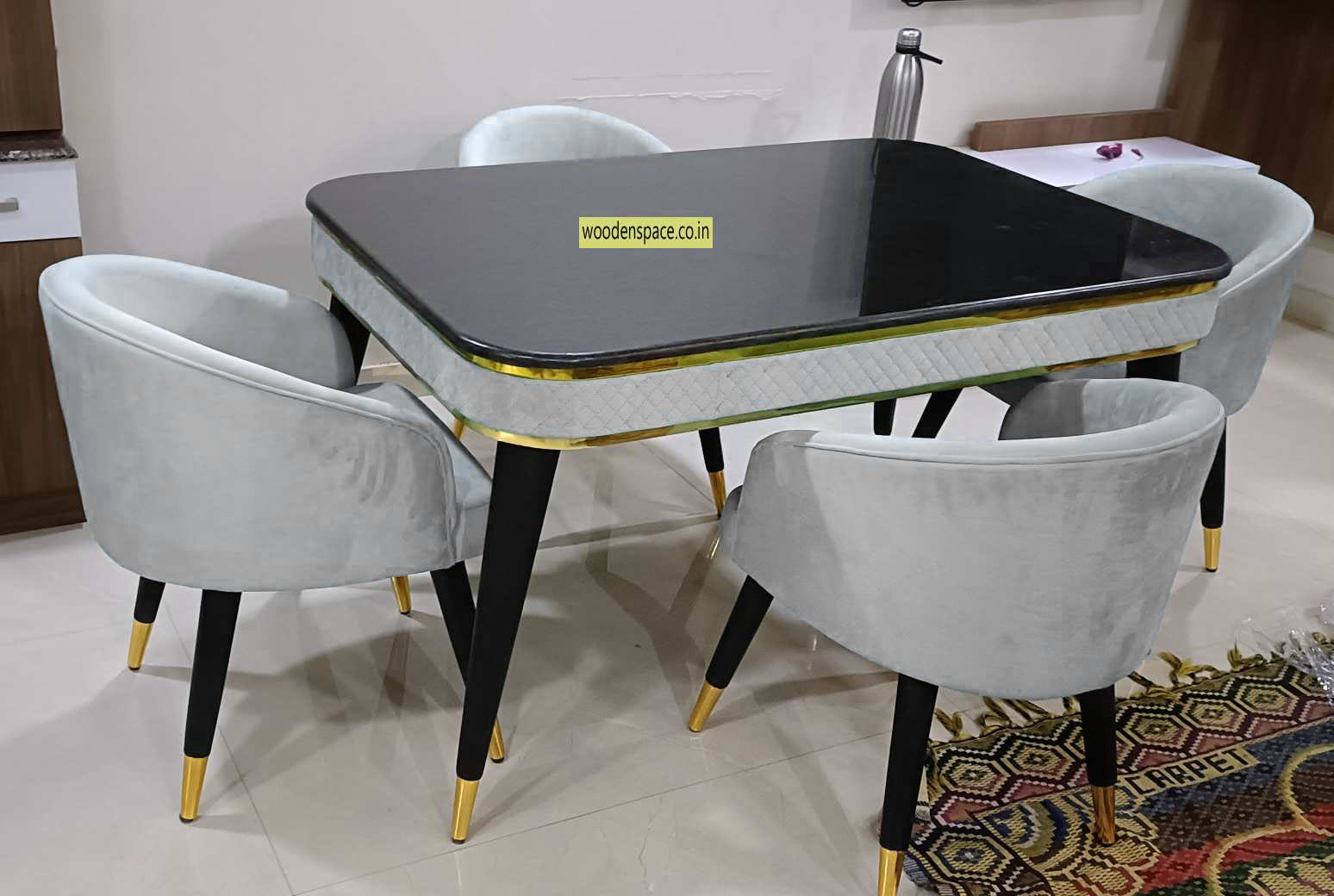Drone grey 4 seater dining table