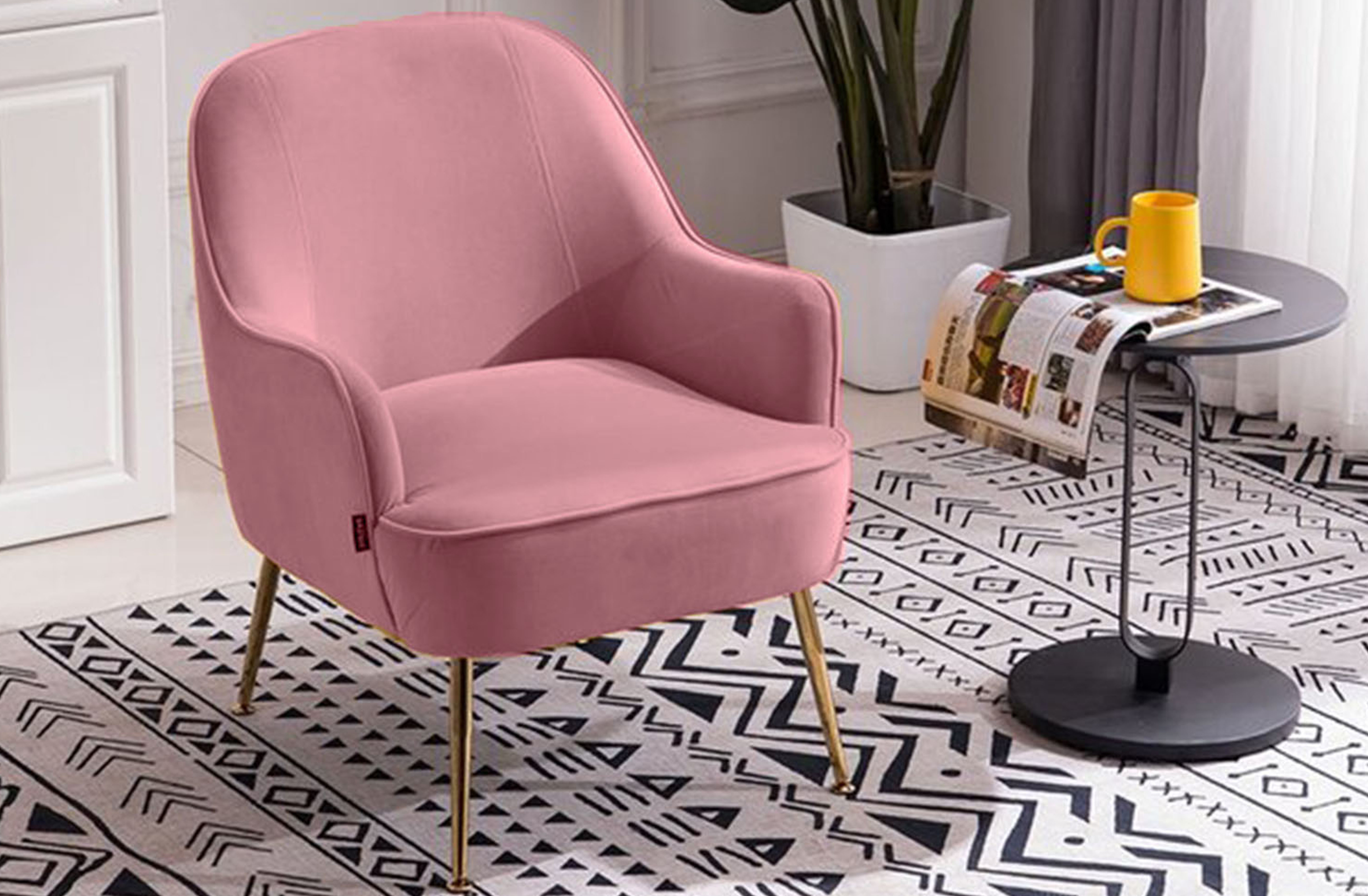 Ciya pink living room chair