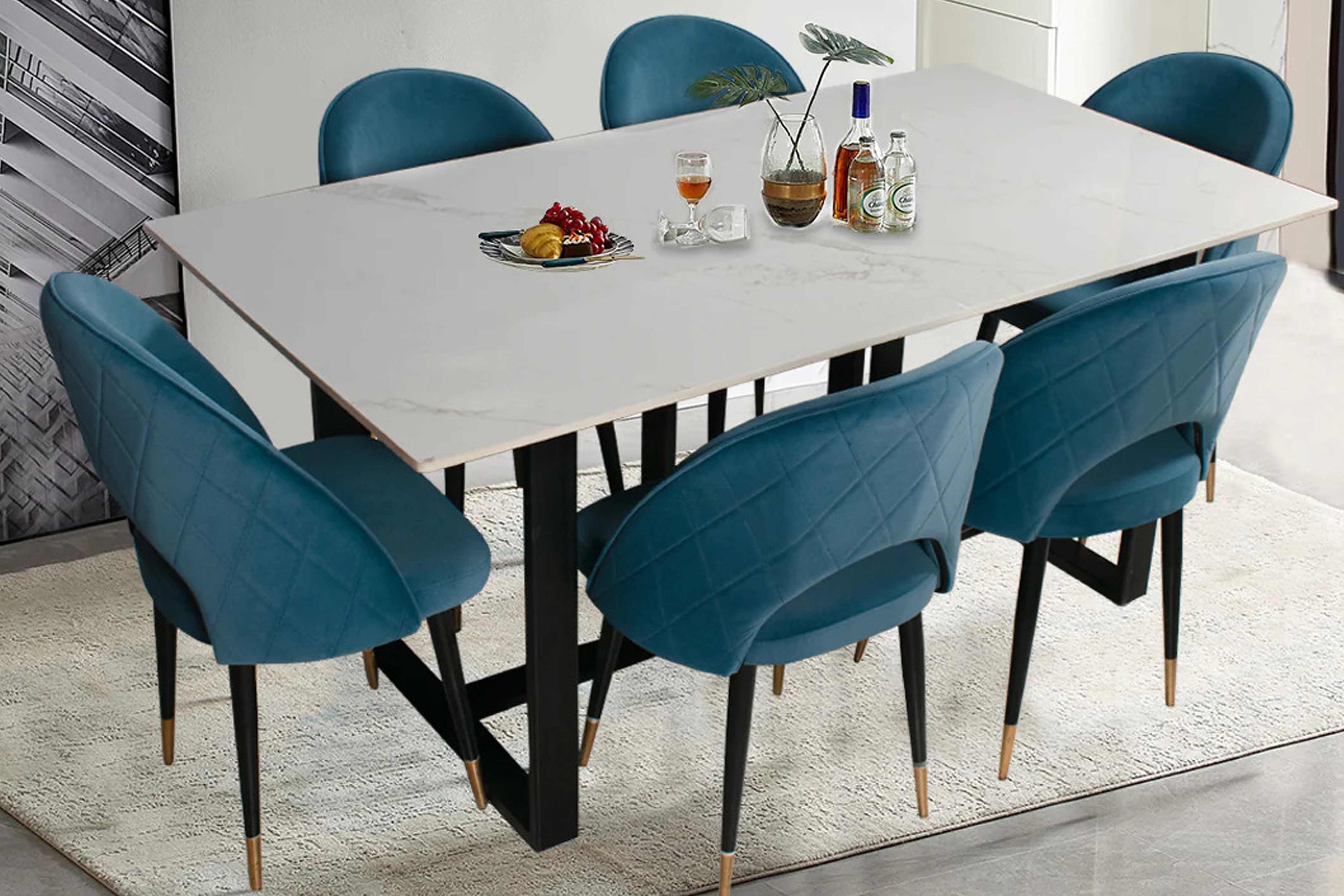 Solimo dining table with 6 chairs