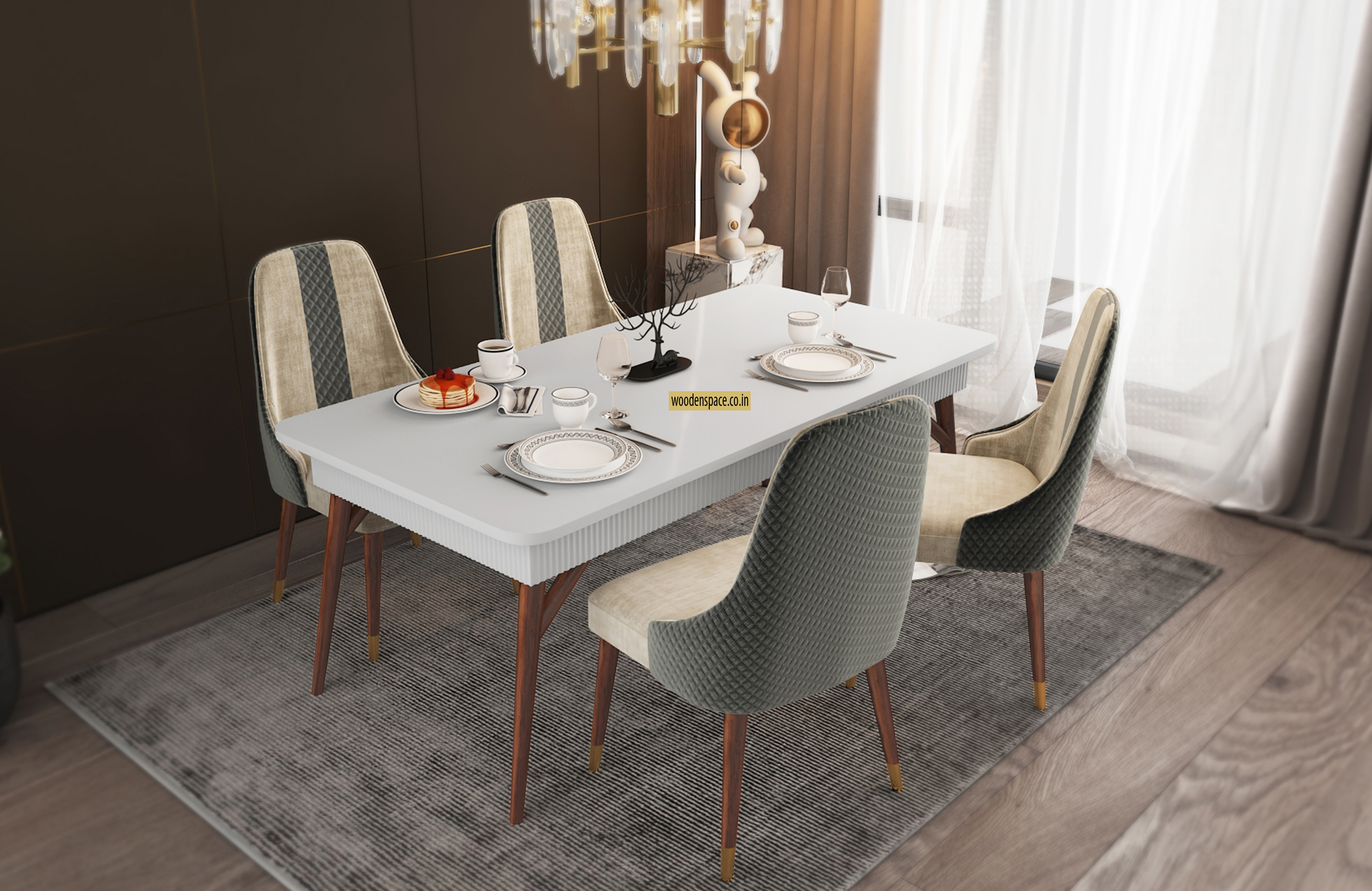 Tera marble top  4 seater dining table
