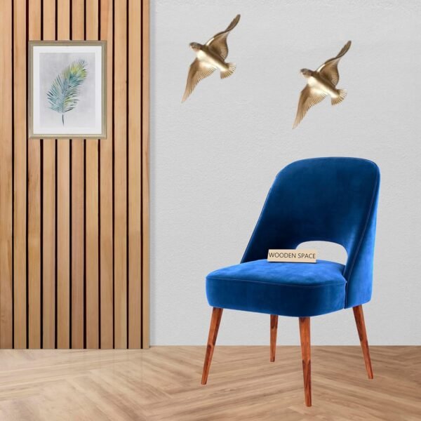 WOODEN SPACE Soft Serenity Velvet Dining Chairs | Rosewood Legs | Comfortable & Stylish for Dining Room, Living Room, Bedroom, Cafe, or Restaurant | 1-Year Warranty