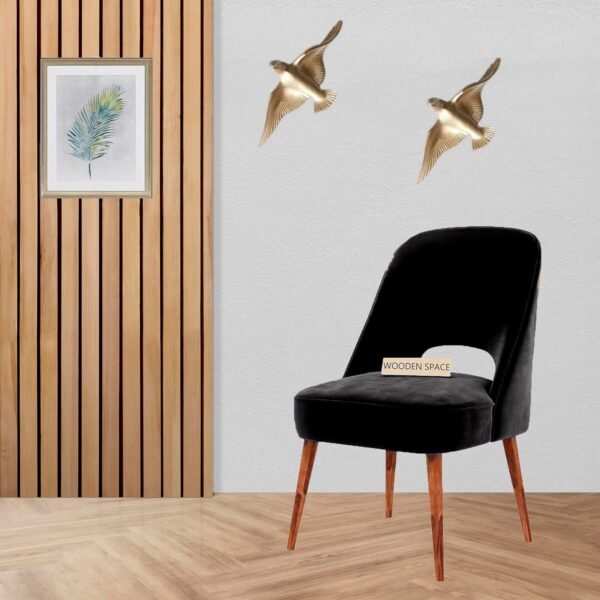 WOODEN SPACE Soft Serenity Velvet Dining Chairs | Rosewood Legs | Comfortable & Stylish for Dining Room, Living Room, Bedroom, Cafe, or Restaurant | 1-Year Warranty