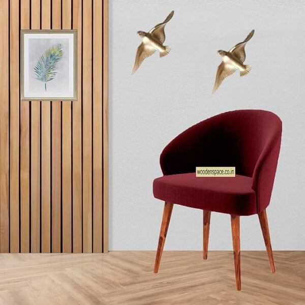 WOODEN SPACE Vintage Chair with Pure Sheesham (Rosewood) Wood & Pure Holend Velvet Fabric || Vintage Arm Chair for Living Room Wooden Chair (Copy)