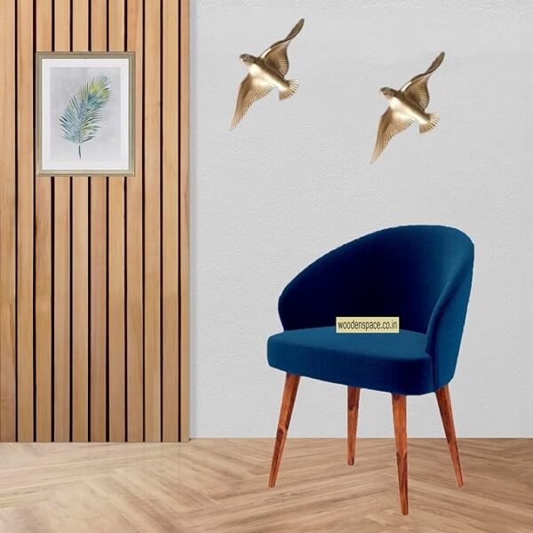 WOODEN SPACE Vintage Chair with Pure Sheesham (Rosewood) Wood & Pure Holend Velvet Fabric || Vintage Arm Chair for Living Room Wooden Chair