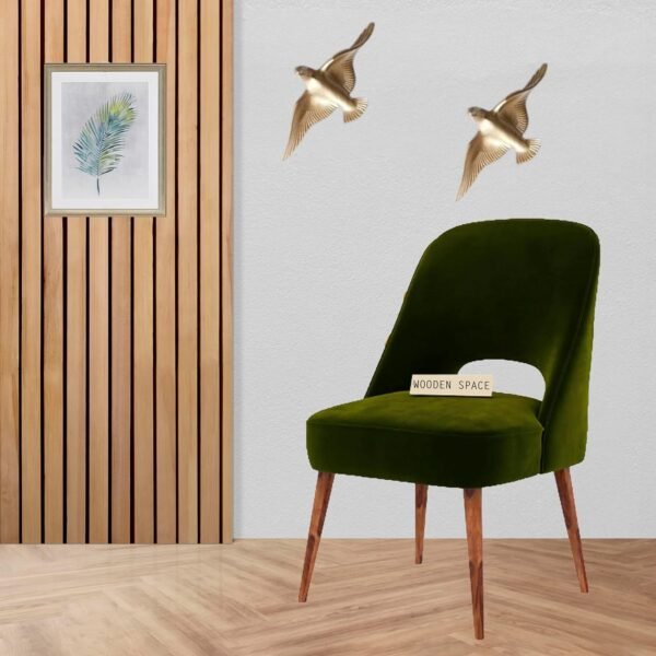 WOODEN SPACE Soft Serenity Velvet Dining Chairs | Rosewood Legs | Comfortable & Stylish for Dining Room, Living Room, Bedroom, Cafe, or Restaurant | 1-Year Warranty