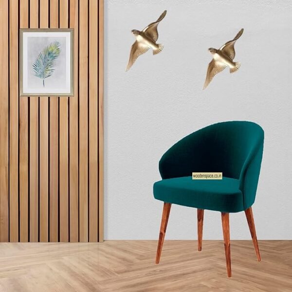 WOODEN SPACE Vintage Chair with Pure Sheesham (Rosewood) Wood & Pure Holend Velvet Fabric || Vintage Arm Chair for Living Room Wooden Chair