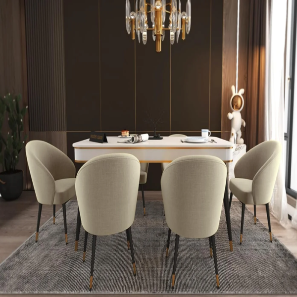 WOODEN SPACE Wooden Dining Table with 6 Chair || Urban Dining Table for Dining Room